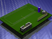 3D board view for the LCD module to EB675001DIP application note