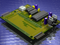 3D image of the video frambuffer appnotes pcb layout