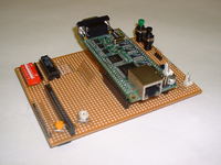 Module mounted on simple breadboard