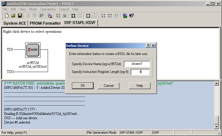 Defining ML675001 BSDL information