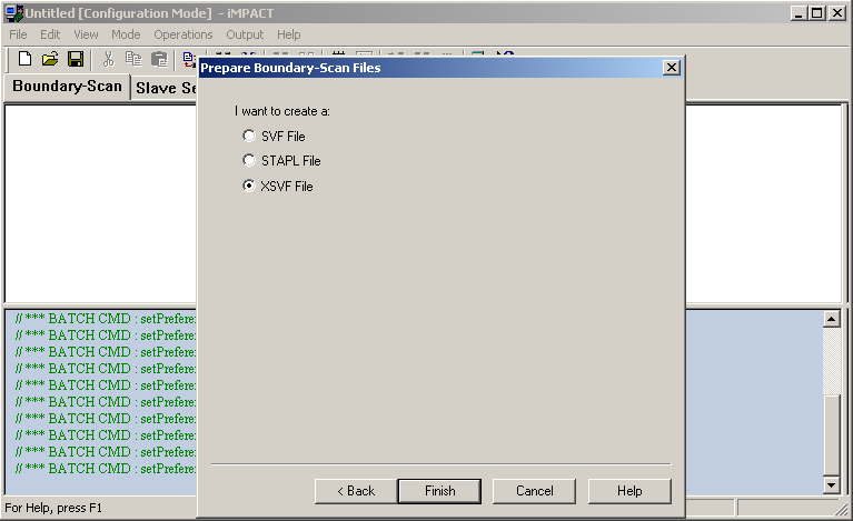 Impact prompting for Boundary-Scan file type