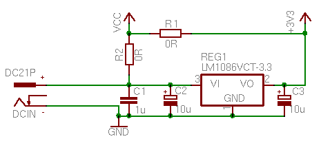 Schematic fragment of flexible EB675001DIP power supply