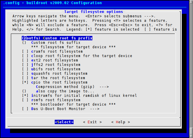 Target file system configuration